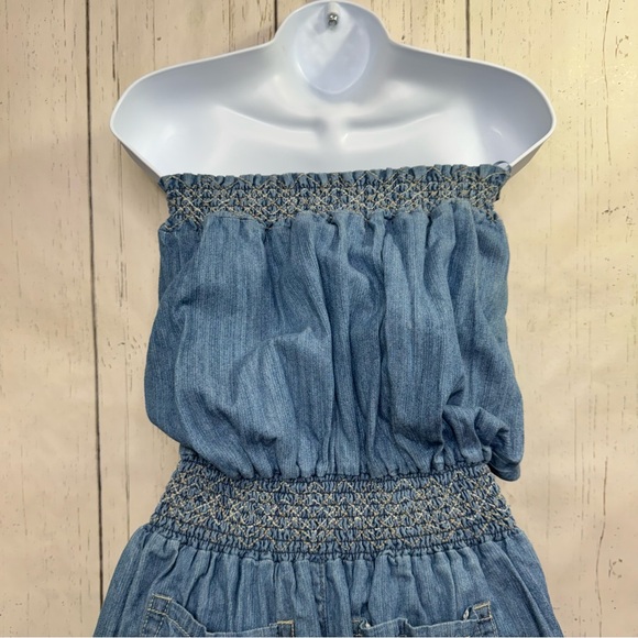 Mudd Light Blue Strapless Jumpsuit - Picture 7 of 14